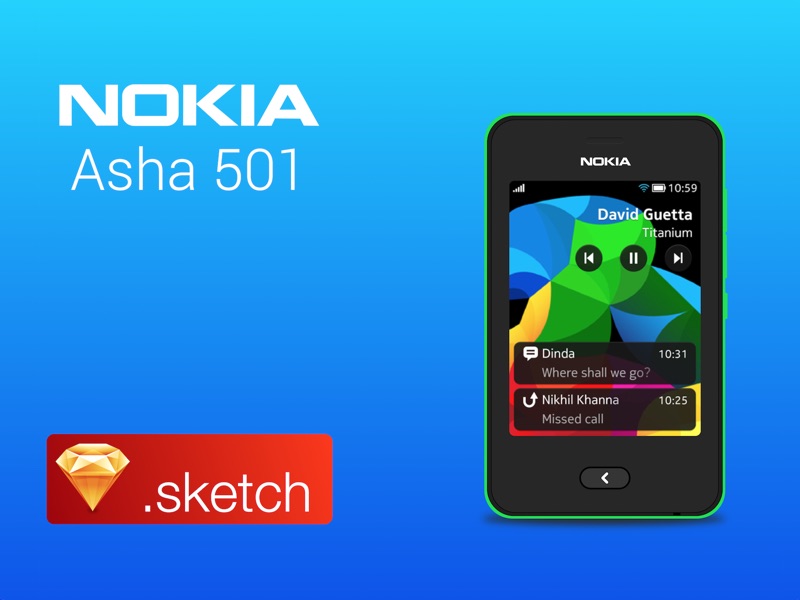 Nokia Asha 501 Sketch Freebie - Download Free Resource For Sketch.