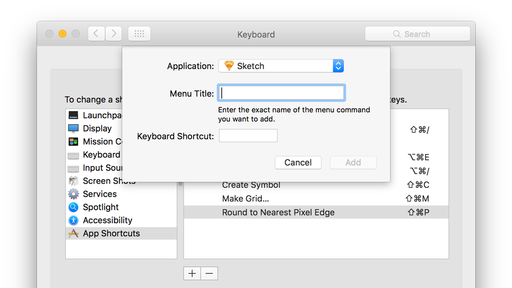 Mac shortcuts symbols