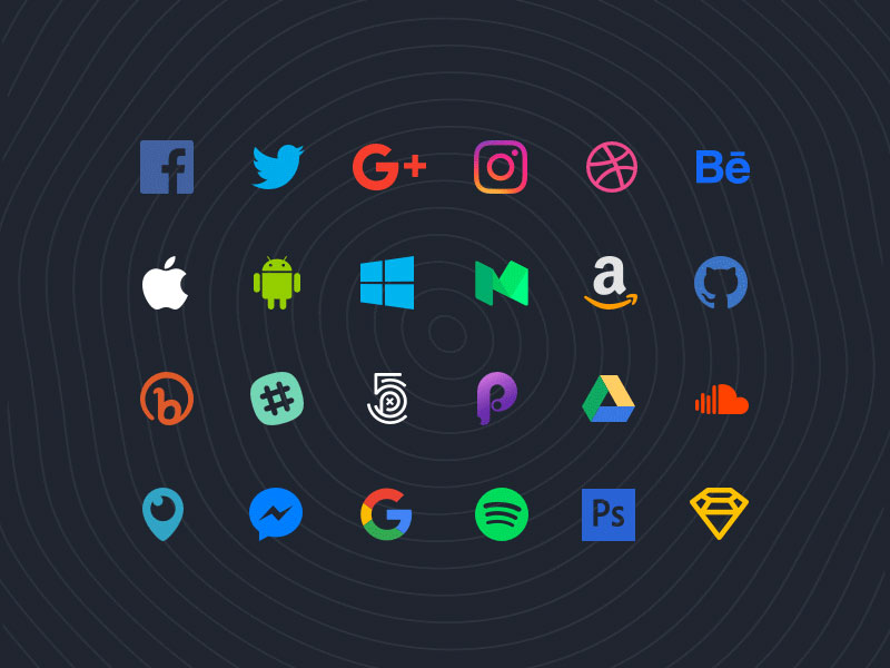 50 Free Flat Social Icons Sketch freebie - Download free resource for