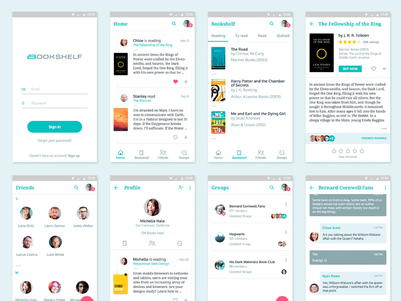 Bookshelf Android App Sketch Freebie Download Free Resource For