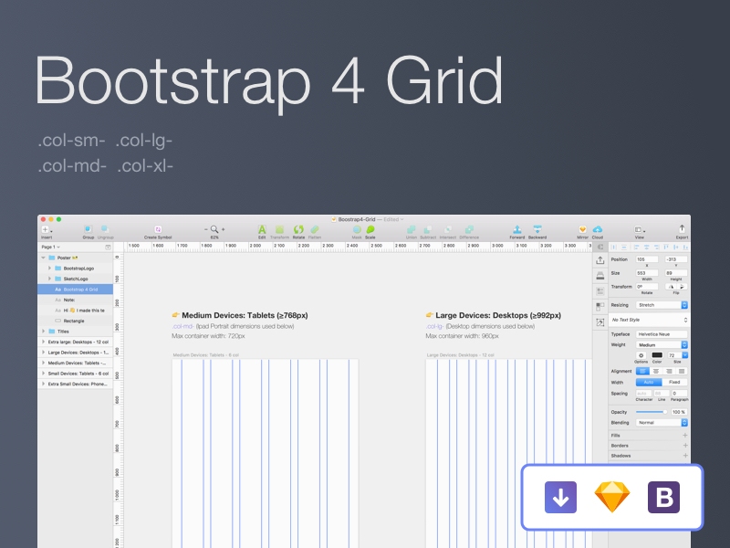 Bootstrap Grid Template Sketch freebie - Download free resource for Sketch  - Sketch App Sources