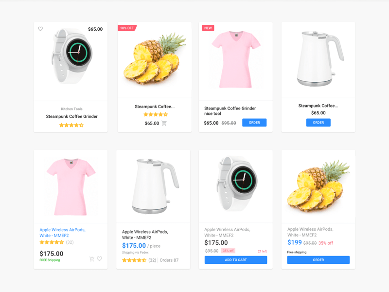 Bootstrap Product Cards Search By Muzli