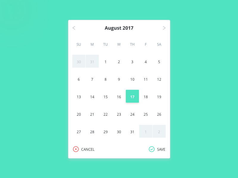 Calendar  Design System Component