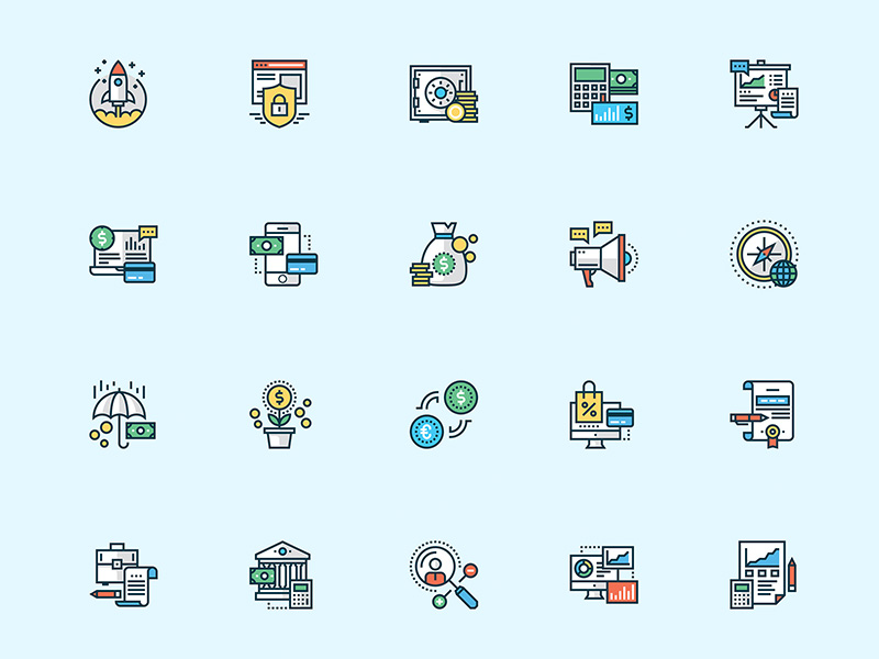 free red business icons