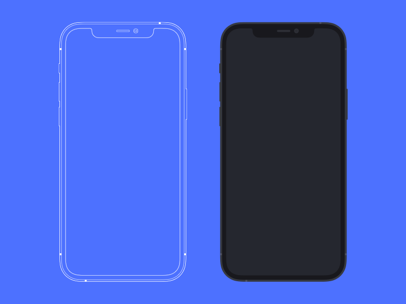 Download Iphone 12 Pro Mockup Flat And Outlined Sketch Freebie Download Free Resource For Sketch Sketch App Sources