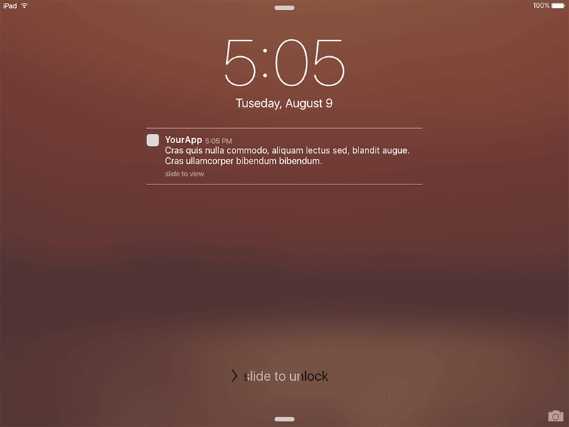 IOS 9 IPad Lock Screen With Notification Sketch Freebie Download Free 