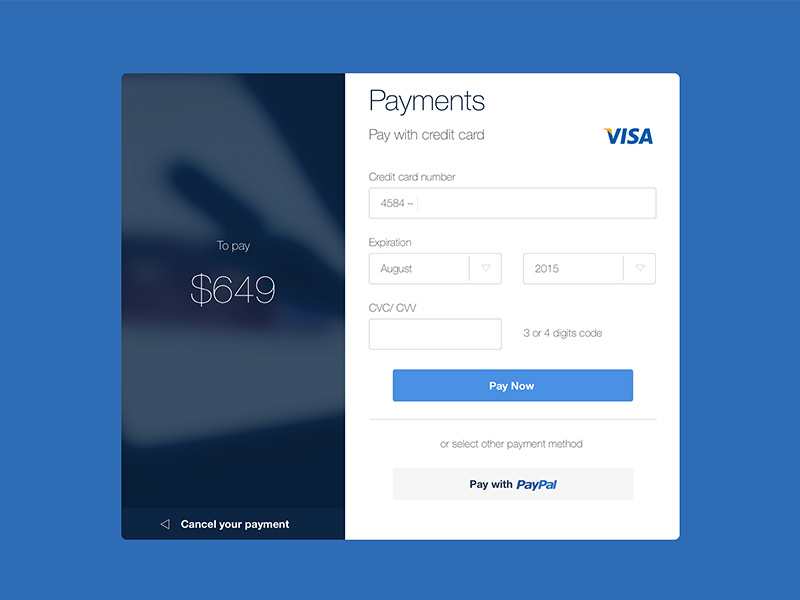 Web Payments Form Sketch freebie - Download free resource for Sketch