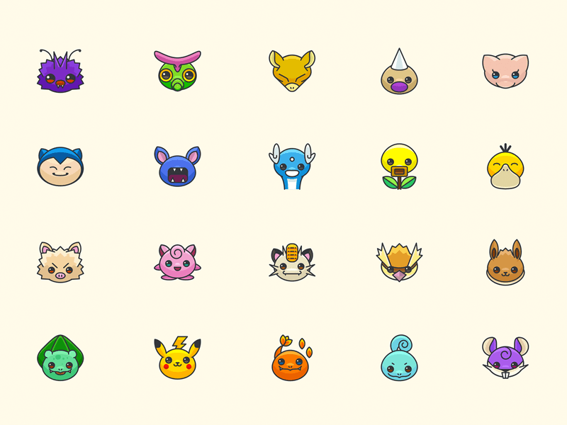 Colorful Pokemon Go Icons Sketch Freebie Download Free Resource For Sketch Sketch App Sources