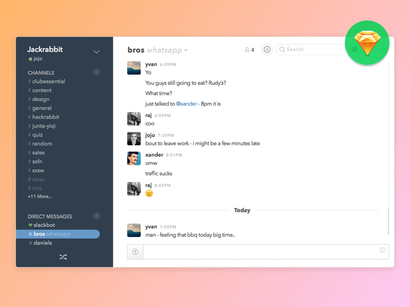 Slack And Whatsapp Integration Concept Sketch Freebie Download Free Resource For Sketch Sketch App Sources