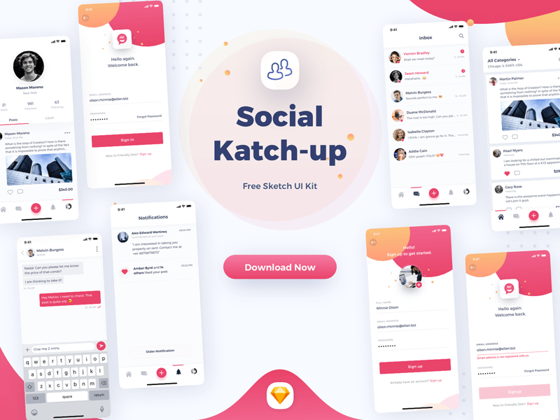Social UI Kit Sketch freebie  Download free resource for Sketch  Sketch  App Sources