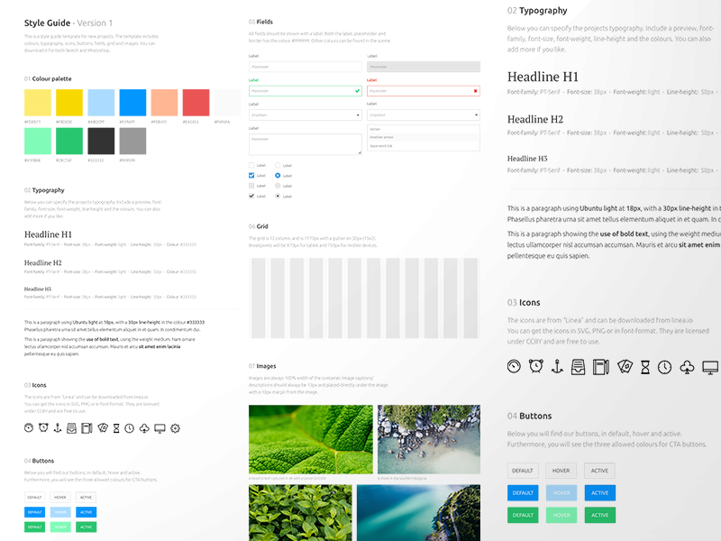 Style Guide Template Sketch freebie - Download free resource for