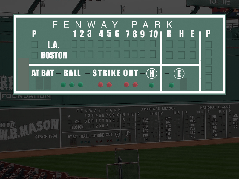 Boston Decor Fenway Park Green Monster Score Board Baseball 