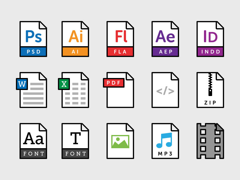 Download 15 File Type Icons SVG freebie - Download free SVG resource for Sketch - Sketch App Sources